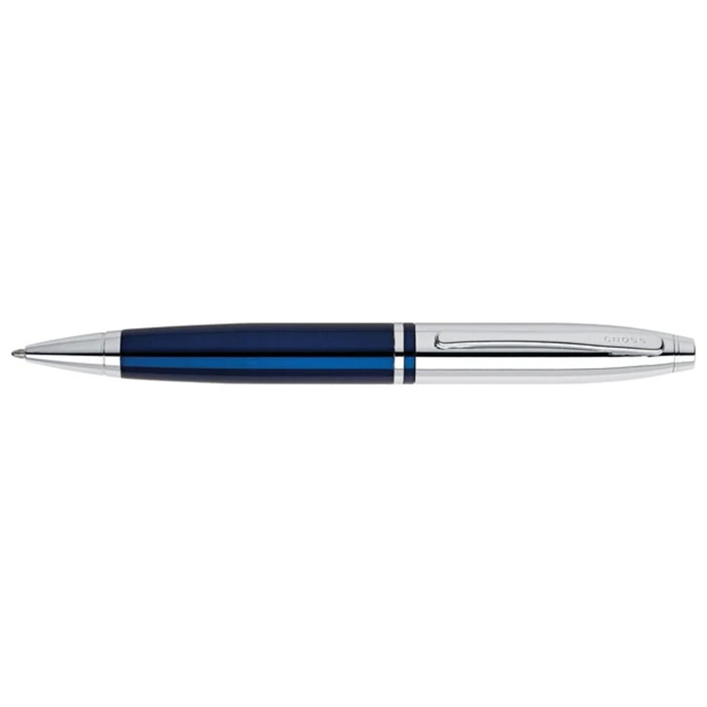 Calais Chrome & Blue Lacquer Ballpoint Pen