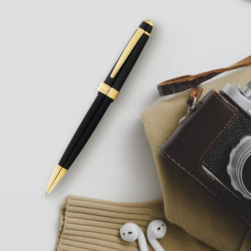 Cross Bailey Light™ Polished Black Resin and Gold Tone Ballpoint Pen