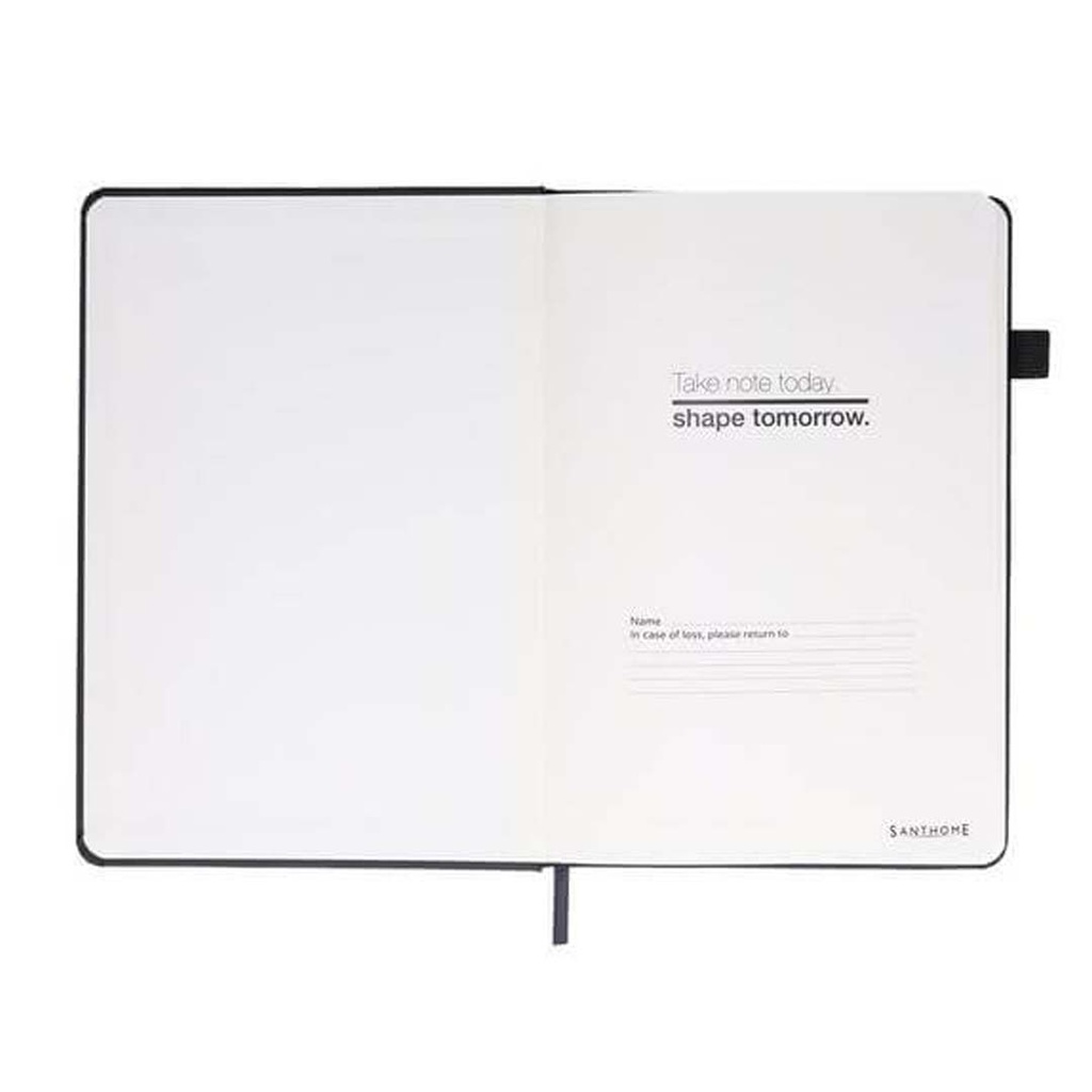 FAROE - Santhome A5 PU Hard Cover Notebook with Pen Loop - Black