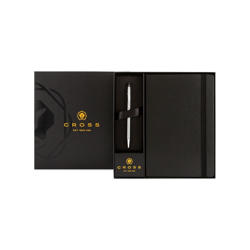 CROSS Hard Cover A5 Notebook + Pen with Box - Black (WICR 5278)
