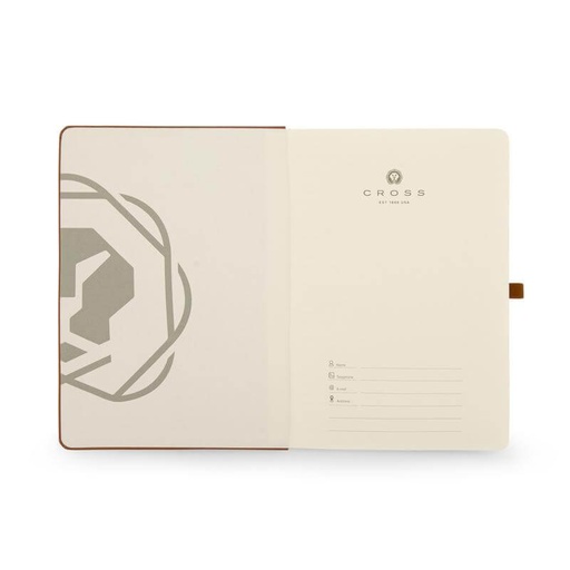  CROSS HARDCOVER A5 NOTEBOOK + PEN + LEATHER CARD HOLDER  - MOCHA 