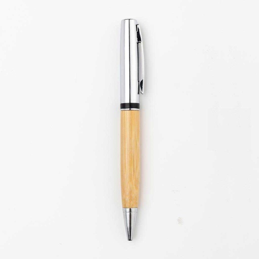 ATCA - eco-neutral Metal Pen with Bamboo Barrel - Natural