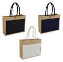 MONCLOVA - Jute Bag with Canvas Pocket - Natural