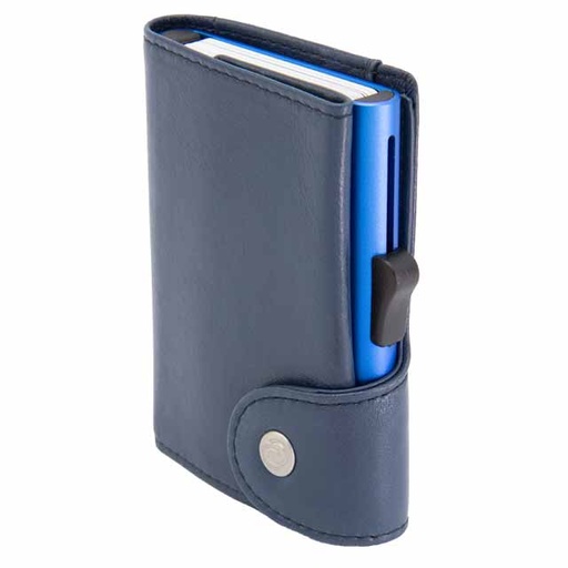 MARALIK - c-secure Classic Italian Leather RFID Wallet Cobalto