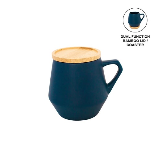 [DWEN 3198] SEVILLA - eco-neutral Ceramic Mug with Bamboo Lid - Blue