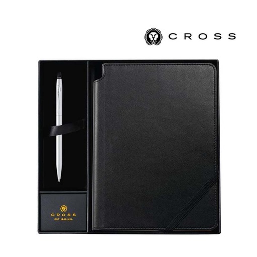 [GSCR 5001] Cross ATX® Basalt Black Ballpoint Pen with Classic Black Journal Gift Set