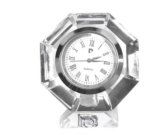 [TCPC 761] Tuiler - Crystal Hexagon Desk Clock by Pierre Cardin - Small